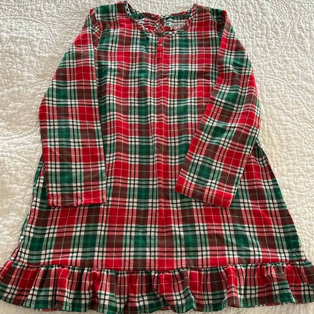 New holiday plaid nightgown girls 8